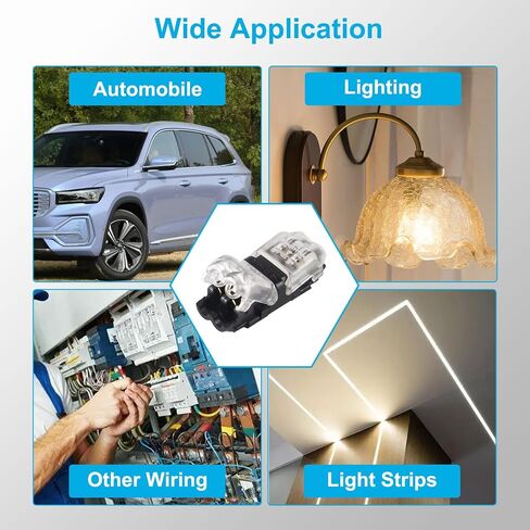 10PCS Low Voltage Wire Connectors, 2 Way Solderless Wire Splice Connectors, Quick Universa Automotive Compact Wire I Shape Terminals 20-24 AWG, No Wire-Stripping Required & Plug and Play in Saudi Arabia
