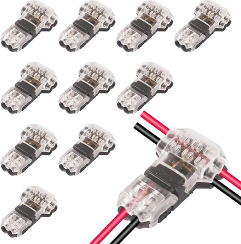 10PCS Low Voltage Wire Connectors, 2 Way Solderless Wire Splice Connectors, Quick Universa Automotive Compact Wire I Shape Terminals 20-24 AWG, No Wire-Stripping Required & Plug and Play in Saudi Arabia
