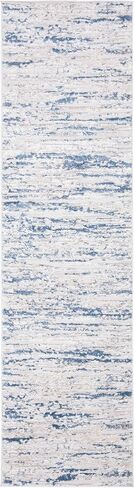 SAFAVIEH Amelia Collection Runner Rug - 2'2" x 8', Ivory & Blue, Modern Abstract Design, Non-Shedding & Easy Care, Ideal for High Traffic Areas in Living Room, Bedroom (ALA768A) in Saudi Arabia