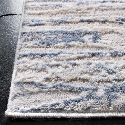 SAFAVIEH Amelia Collection Runner Rug - 2'2" x 8', Ivory & Blue, Modern Abstract Design, Non-Shedding & Easy Care, Ideal for High Traffic Areas in Living Room, Bedroom (ALA768A) in Saudi Arabia