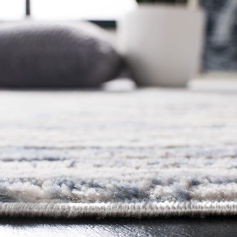 SAFAVIEH Amelia Collection Runner Rug - 2'2" x 8', Ivory & Blue, Modern Abstract Design, Non-Shedding & Easy Care, Ideal for High Traffic Areas in Living Room, Bedroom (ALA768A) in Saudi Arabia