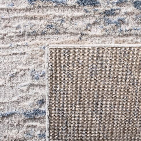 SAFAVIEH Amelia Collection Runner Rug - 2'2" x 8', Ivory & Blue, Modern Abstract Design, Non-Shedding & Easy Care, Ideal for High Traffic Areas in Living Room, Bedroom (ALA768A) in Saudi Arabia