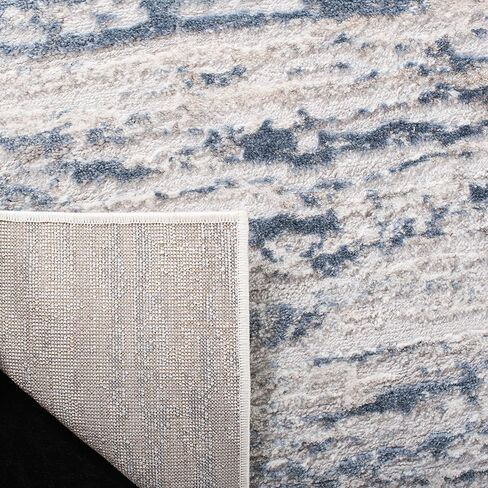 SAFAVIEH Amelia Collection Runner Rug - 2'2" x 8', Ivory & Blue, Modern Abstract Design, Non-Shedding & Easy Care, Ideal for High Traffic Areas in Living Room, Bedroom (ALA768A) in Saudi Arabia
