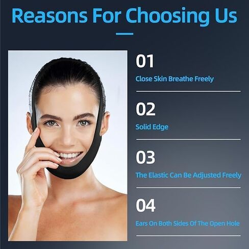 Anti Snore Chin Strap, Adjustable Chin Strap for Snoring, Effective Stop Snoring Solution for Sleep Chin Strap, Breathable Snore Reducing Snoring Solution for Men and Women, Universal Size in Saudi Arabia