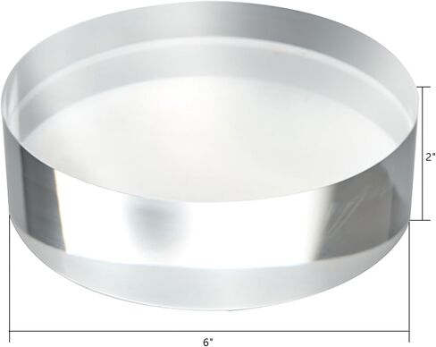 2in سمك 6in قطر قرص أكريليك عرض كتلة واضحة مصقولة مستديرة الركيزة حامل الناهض 6 "x 2" ، 1 حزمة in Kuwait