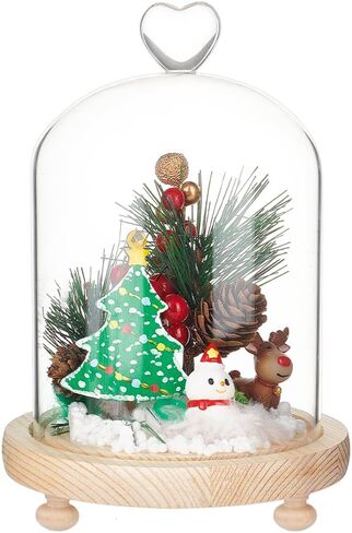 BENECREAT 8.3x4.5 Inch Glass Display Dome with Base, Cloche Glass Dome with Heart Handle, Clear Dustproof Dome Bell Jar Display Case for Displaying Specimens Souvenirs Gifts in Saudi Arabia