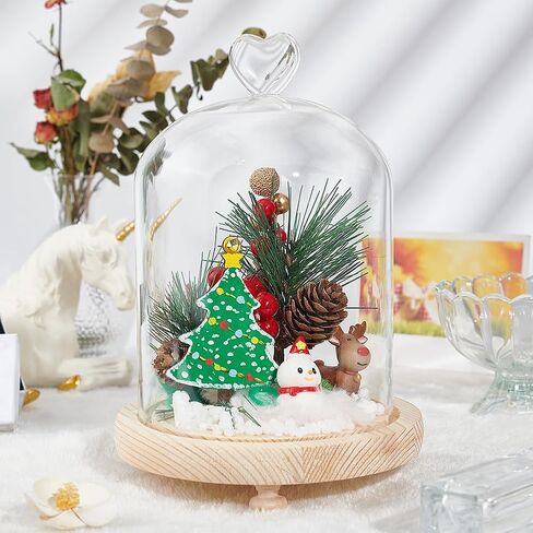 BENECREAT 8.3x4.5 Inch Glass Display Dome with Base, Cloche Glass Dome with Heart Handle, Clear Dustproof Dome Bell Jar Display Case for Displaying Specimens Souvenirs Gifts in Saudi Arabia