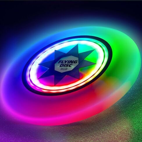Ultimate Flying Disc, Rechargeable LED Flying Disc, 25 RGB LEDs & 14 Modes, Extremely Bright, Perfect for Men/Boys/Teens/Children's Birthday and Camping Gifts 175g frisbee in Saudi Arabia