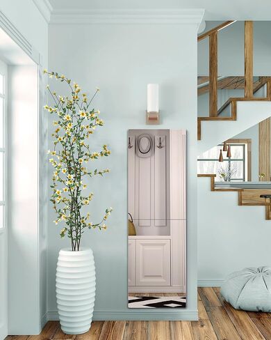 مرآة حائط كاملة الطول غير قابلة للكسر، مرآة فوق الباب، سميكة 1/8 بوصة، 56 بوصة × 14 بوصة 4 قطع 14 بوصة × 14 بوصة، مصنوعة من أكريليك شبكي مقاوم للكسر، مرايا طويلة لغرفة النوم، تمرين لجسم الصالة الرياضية المنزلية in Kuwait