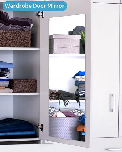 مرآة حائط كاملة الطول غير قابلة للكسر، مرآة فوق الباب، سميكة 1/8 بوصة، 56 بوصة × 14 بوصة 4 قطع 14 بوصة × 14 بوصة، مصنوعة من أكريليك شبكي مقاوم للكسر، مرايا طويلة لغرفة النوم، تمرين لجسم الصالة الرياضية المنزلية in Kuwait