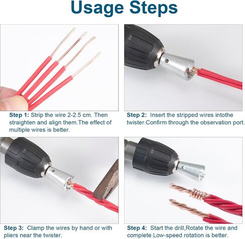 Wire Twister Tool for Drill, Drill Wire Twister, Wire Twisting Tool, Wire Nut Twister for Impact Electrician Wire Wrapping Spinners Tools Cable Wire Connector for Electrical Power Drill (2PCS) in Saudi Arabia