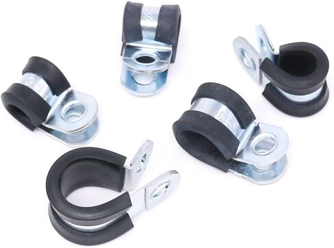 Hilitchi 47-Pcs Zinc Plated Steel Rubber Insulated Clamp Assortment Kit - 1/4~5/8 inch (6.5mm - 16mm) in Saudi Arabia