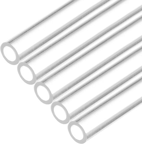Plastic Pipe Rigid Polycarbonate Round Tube Clear, [for Lighting, Models, Water Plumbing] - 0.2x0.2"(4x5mm), 6"(160mm) Length/Transparent / 5 Pcs in Saudi Arabia