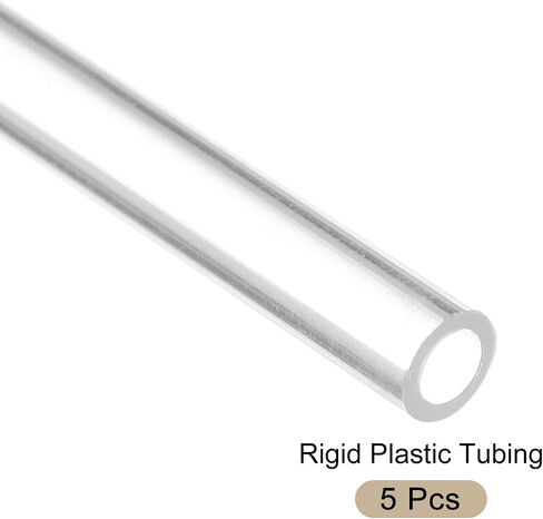 Plastic Pipe Rigid Polycarbonate Round Tube Clear, [for Lighting, Models, Water Plumbing] - 0.2x0.2"(4x5mm), 6"(160mm) Length/Transparent / 5 Pcs in Saudi Arabia