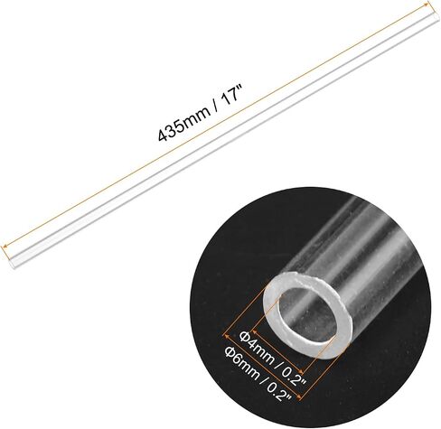 Plastic Pipe Rigid Polycarbonate Round Tube Clear, [for Lighting, Models, Water Plumbing] - 0.2x0.2"(4x5mm), 6"(160mm) Length/Transparent / 5 Pcs in Saudi Arabia