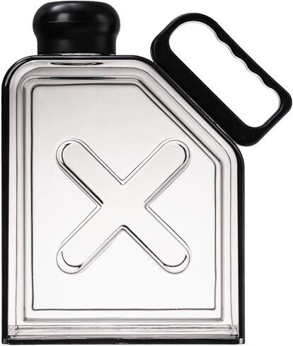 ZEAYEA زجاجة مياه مسطحة محمولة، زجاجة مياه رياضية مسطحة قابلة لإعادة الاستخدام، 35 أونصة، زجاجة مياه بلاستيكية شفافة للسفر للرياضات الخارجية، والتخييم، واللياقة البدنية، وصالة الألعاب الرياضية in Kuwait