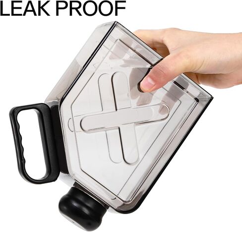 ZEAYEA زجاجة مياه مسطحة محمولة، زجاجة مياه رياضية مسطحة قابلة لإعادة الاستخدام، 35 أونصة، زجاجة مياه بلاستيكية شفافة للسفر للرياضات الخارجية، والتخييم، واللياقة البدنية، وصالة الألعاب الرياضية in Kuwait