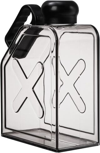 ZEAYEA زجاجة مياه مسطحة محمولة، زجاجة مياه رياضية مسطحة قابلة لإعادة الاستخدام، 35 أونصة، زجاجة مياه بلاستيكية شفافة للسفر للرياضات الخارجية، والتخييم، واللياقة البدنية، وصالة الألعاب الرياضية in Kuwait