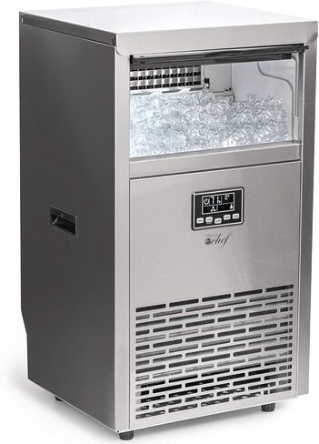 صانعة الثلج التجارية من ديكو شيف 99 رطل كل 24 ساعة سعة تخزين 33 رطل من الفولاذ المقاوم للصدأ رائعة للفنادق والمطاعم والحانات والمنازل والمكاتب تتضمن خراطيم التوصيل ومغرفة الثلج in Kuwait