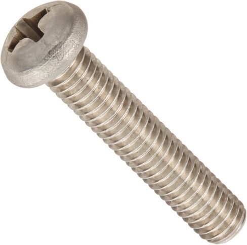أجزاء صغيرة 18-8 برغي آلة من الفولاذ المقاوم للصدأ، لمسة نهائية سادة، رأس مستدير، محرك فيليبس، يلتقي ASME B18.6.3، طول 5/8 بوصة، ملولب بالكامل، 1/4 بوصة -28 خيط UNF (عبوة من 50) in Kuwait