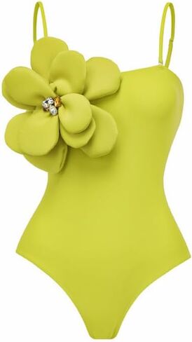 FLAXMAKER Hand-stitched 3D flowers Detachable shoulder strap One Piece Swimsuit and Sarong in Saudi Arabia