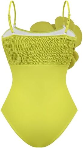 FLAXMAKER Hand-stitched 3D flowers Detachable shoulder strap One Piece Swimsuit and Sarong in Saudi Arabia
