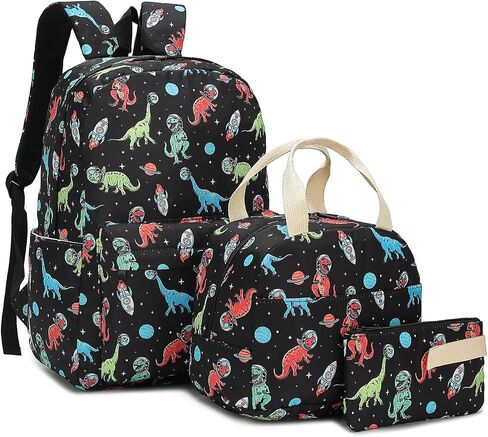 School Backpack for Boys, Kids Teens Elementary Middle School Bags Bookbag Set with Lunch Box Pencil Case (Astronaut) in Saudi Arabia