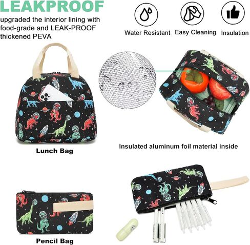 School Backpack for Boys, Kids Teens Elementary Middle School Bags Bookbag Set with Lunch Box Pencil Case (Astronaut) in Saudi Arabia