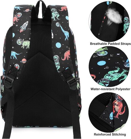 School Backpack for Boys, Kids Teens Elementary Middle School Bags Bookbag Set with Lunch Box Pencil Case (Astronaut) in Saudi Arabia