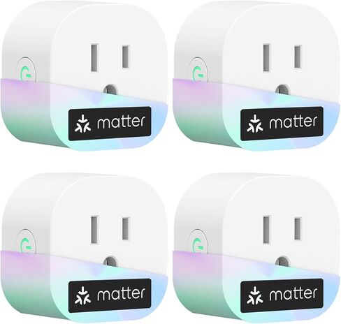 meross Matter Smart Plug Mini, FFS Easy Setup, 100% Privacy Smart Outlet, Compact Size, Support Apple Home, Alexa, Google Home with Schedule and Timer, App and Voice Control, 2.4G Wi-Fi Only (4 Pack) in Saudi Arabia