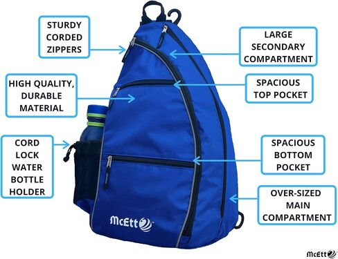 Pickleball Sling Bag – Adjustable Crossbody Backpack for Women Men – Holds Pickleballs, Paddles, Water Bottle, Gear in Saudi Arabia