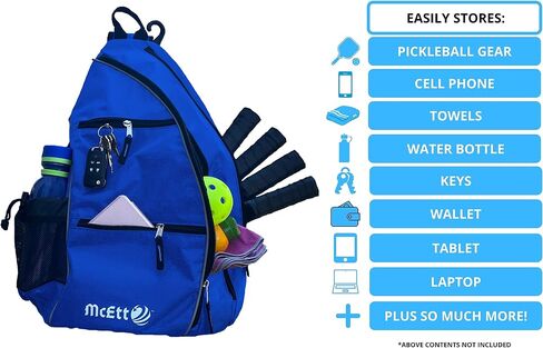 Pickleball Sling Bag – Adjustable Crossbody Backpack for Women Men – Holds Pickleballs, Paddles, Water Bottle, Gear in Saudi Arabia