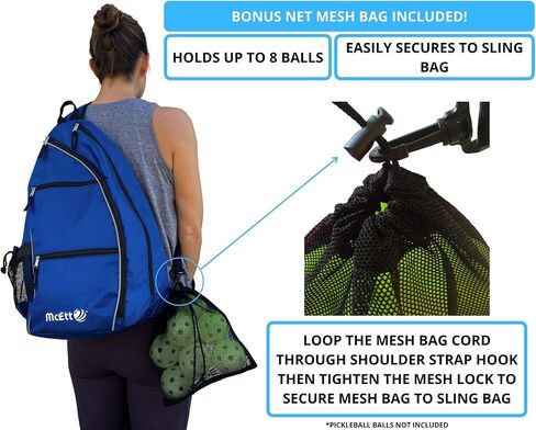 Pickleball Sling Bag – Adjustable Crossbody Backpack for Women Men – Holds Pickleballs, Paddles, Water Bottle, Gear in Saudi Arabia