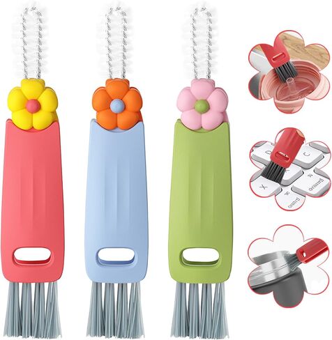 4 in 1 Cup Lid Cleaning Brush,2024 New Cute Rabbit Shaped Multifunctional Cleaning Brush for Bottle Gap Tight Spaces Cup,Portable Cup Mouth Scrubber Lid Crevice Cleaner Brushes in Saudi Arabia