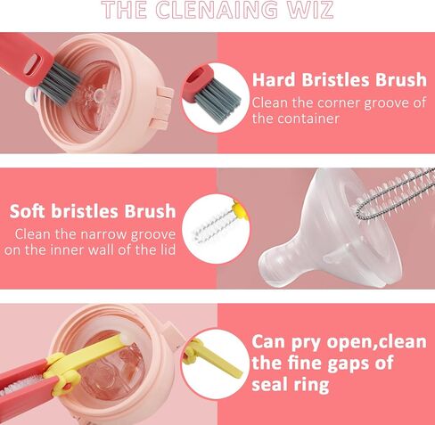 4 in 1 Cup Lid Cleaning Brush,2024 New Cute Rabbit Shaped Multifunctional Cleaning Brush for Bottle Gap Tight Spaces Cup,Portable Cup Mouth Scrubber Lid Crevice Cleaner Brushes in Saudi Arabia