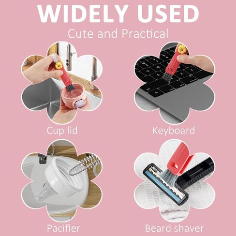 4 in 1 Cup Lid Cleaning Brush,2024 New Cute Rabbit Shaped Multifunctional Cleaning Brush for Bottle Gap Tight Spaces Cup,Portable Cup Mouth Scrubber Lid Crevice Cleaner Brushes in Saudi Arabia