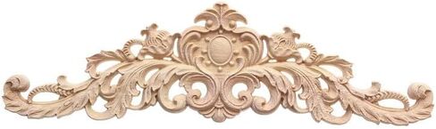 5Pcs Wood Appliques Furniture Decor Set, Decorative Long Carved Onlays Decals, Wooden Carving Rose Wood-carving Pieces for Bed Door Cabinet Fireplace Cupboard Mirror Dresser Craft DIY Project, Set B in Saudi Arabia