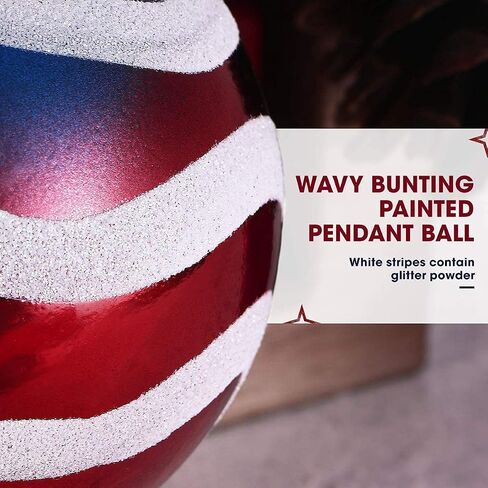 24pcs 3-1/4" (80mm) American Patriotic Christmas Ball Ornaments July of 4th Ball Hanging Independence Day Party Decor Holiday Wedding Tree Decorations in Saudi Arabia