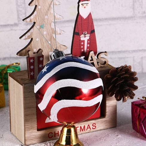 24pcs 3-1/4" (80mm) American Patriotic Christmas Ball Ornaments July of 4th Ball Hanging Independence Day Party Decor Holiday Wedding Tree Decorations in Saudi Arabia