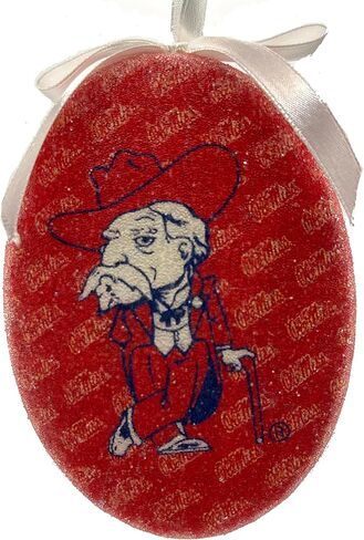 U of Miss 4 بوصات طويل القامة على الوجهين زينة عيد الميلاد Ole Miss Red Southern Gentleman Finish Grad هدية عيد ميلاد Rebels Merch Home Office مرخصة رسميًا in Kuwait