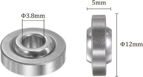 2 Pcs GE4C Spherical Plain Bearing - [3.8mm x 12mm x 5mm] Pre-Lubricated Radial Spherical Plain Bearing, Chrome Steel in Saudi Arabia