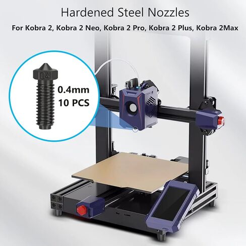 KOYOFEI 20PCS Hardened Nozzle Kit for Kobra 2, 3D Printer Accessories 8PCS 0.4mm, 3PCS 0.2mm, 0.6mm, 0.8mm, 1.0mm Hardened Steel Nozzles Kit for Kobra 2 Neo, Kobra 2 Pro/Plus/Max in Saudi Arabia
