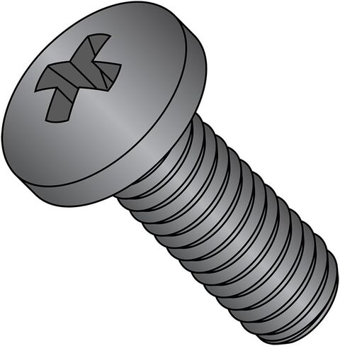 Small Parts M550D7985AB Steel Pan Head Machine Screw, Black Oxide Finish, Meets DIN 7985, #2 Phillips Drive, M5-0.8 Thread Size, 50 mm Length, Fully Threaded, Import (Pack of 50) in Saudi Arabia