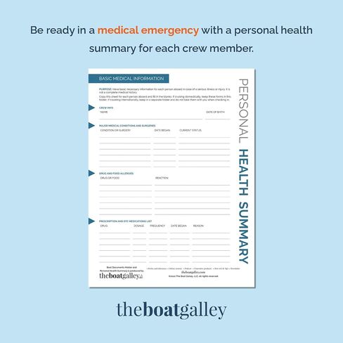 Boat Documents Organizer - Large Size Waterproof Case for Boat Papers - Keep All Documents Safe and Organized - The Boat Galley (Blue) in Saudi Arabia
