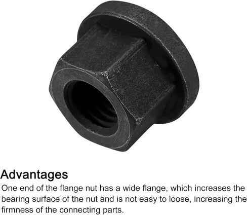 uxcell 5/8-11 Flange Hex Nuts, 2pcs Grade 10.9 Carbon Steel Black Oxide Finished Hex Flange Nuts for Machinery in Saudi Arabia