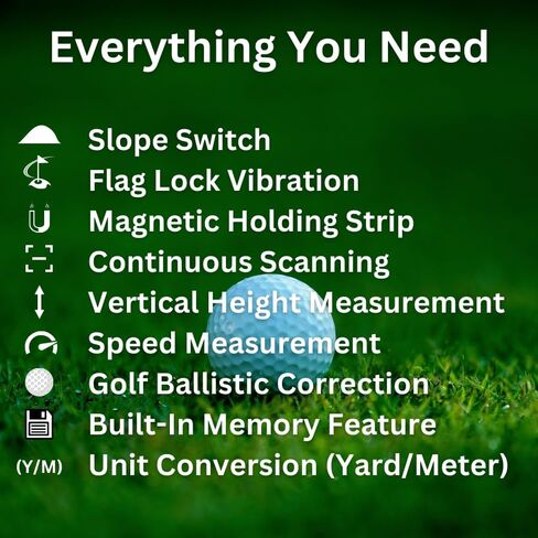 USB-C Rechargeable Laser Rangefinder for Golf & Hunting w/Hard Shell Case, 5Y-1100Y Range, High-Precision, Flag Pole Locking, Slope Mode, Continuous Scan, Magnetic Mount in Saudi Arabia