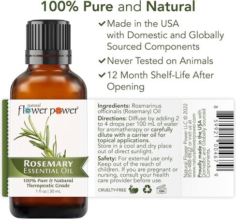 Peppermint Essential Oil, Therapeutic Grade, 100% Pure and Natural, Undiluted for Aromatherapy, 1 fl oz (30mL) in Saudi Arabia