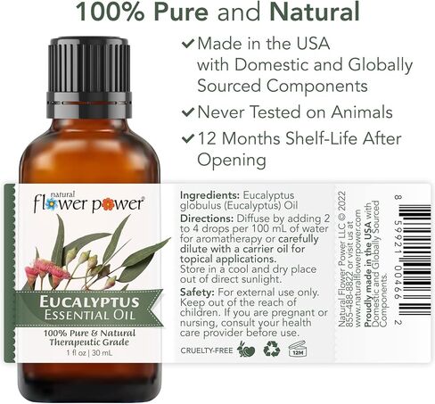 Peppermint Essential Oil, Therapeutic Grade, 100% Pure and Natural, Undiluted for Aromatherapy, 1 fl oz (30mL) in Saudi Arabia