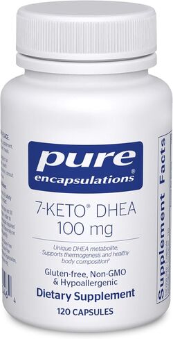 مغلفات نقية 7-KETO DHEA 100 مجم | مكمل مستقلب DHEA فريد لدعم توليد الحرارة وتكوين الجسم الصحي* | 120 كبسولة in Kuwait