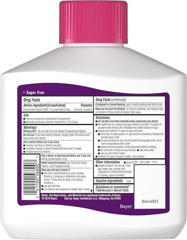Miralax Laxative Powder for Solution Unflavored - 26.9 oz, Pack of 2 in Saudi Arabia